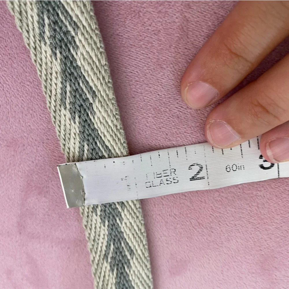 Cool Thread Belt Simple Minimalistic Ivory and Grey Multi Use Zig Zag Stripe 14